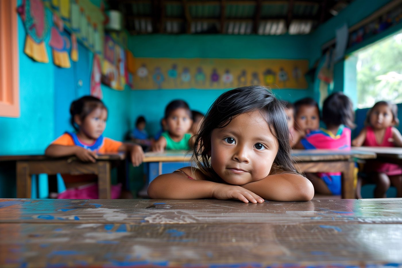 A student learning in class
